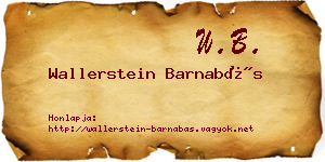 Wallerstein Barnabás névjegykártya